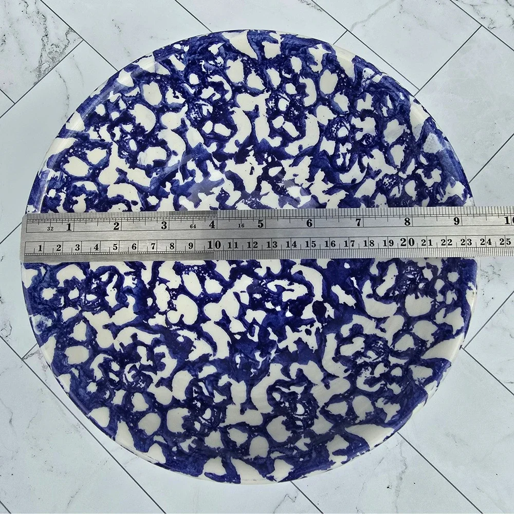 Leopoldo Piezi Italian Blue White Spongeware Stoviglierie Bowl 9